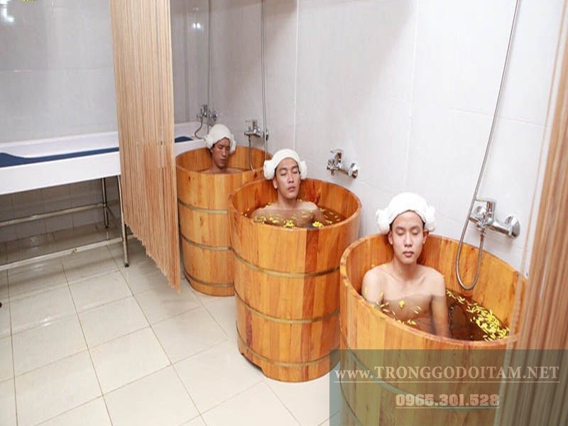 Bồn tắm bằng gỗ Pơ Mu được làm cho Spa, bệnh viện y học cổ truyền