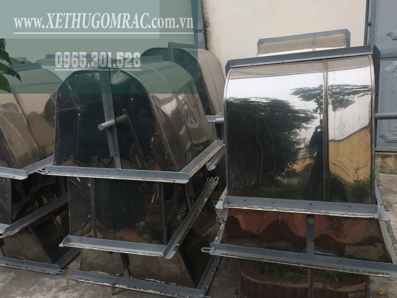 TRỐNG GỖ ĐỌI TAM | THÙNG XE GOM RÁC 400L INOX - INOX 201 CHỐNG GỈ
