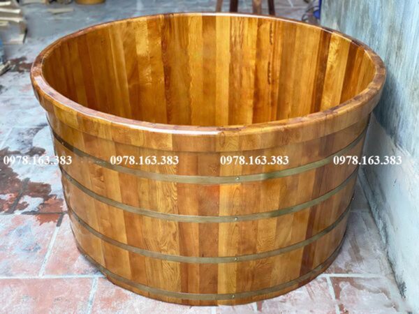 bồn tăm gỗ 2 người hình tròn