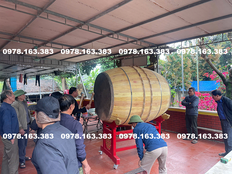 trống đình làng để mộc