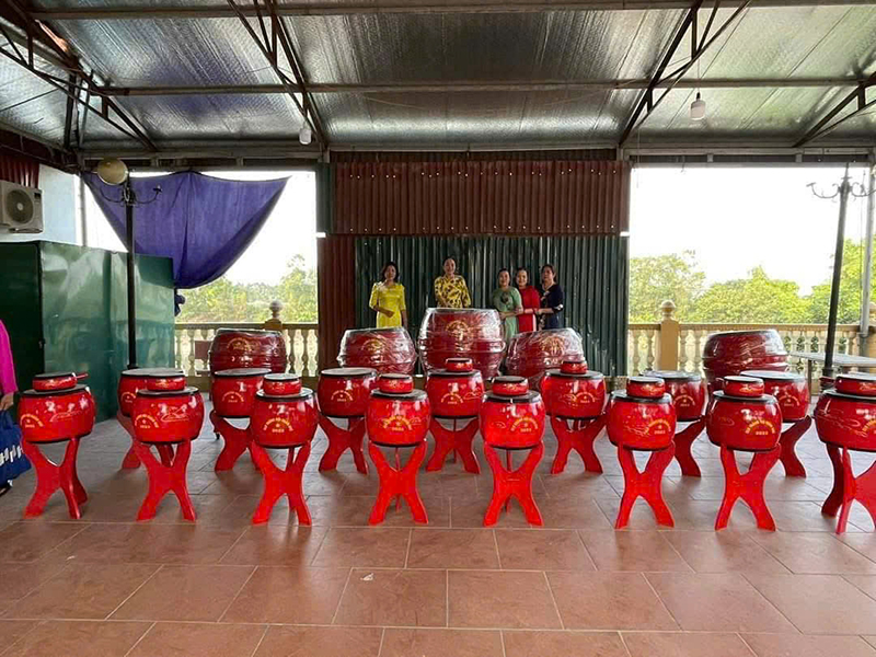 kích thước phổ biến của dàn trống hội