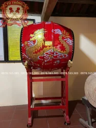 BÁN TRỐNG CHÙA MẶT 80CM THÂN VẼ RỒNG