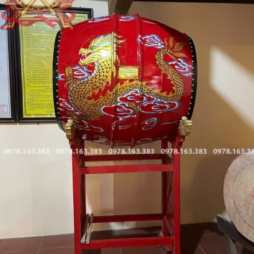 BÁN TRỐNG CHÙA MẶT 80CM THÂN VẼ RỒNG